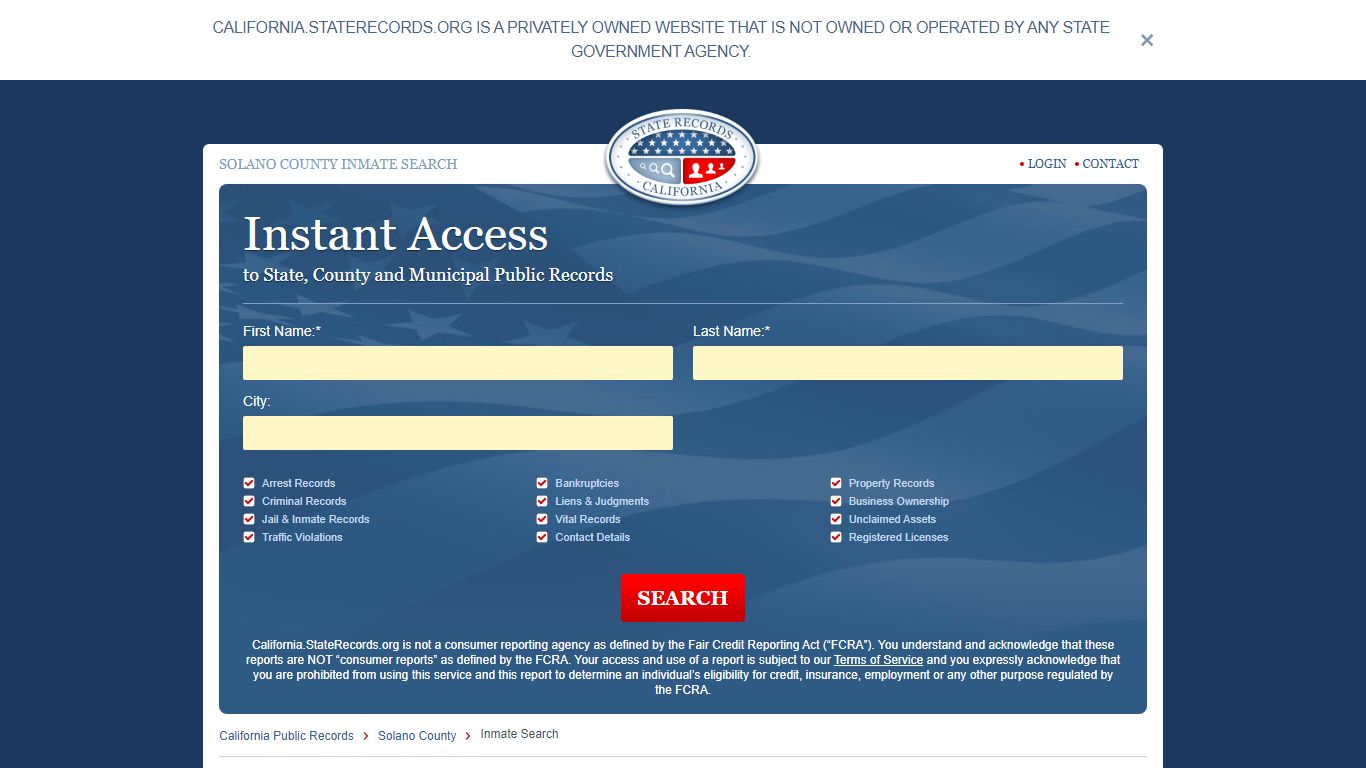 Solano County, California Inmate Search | StateRecords.org